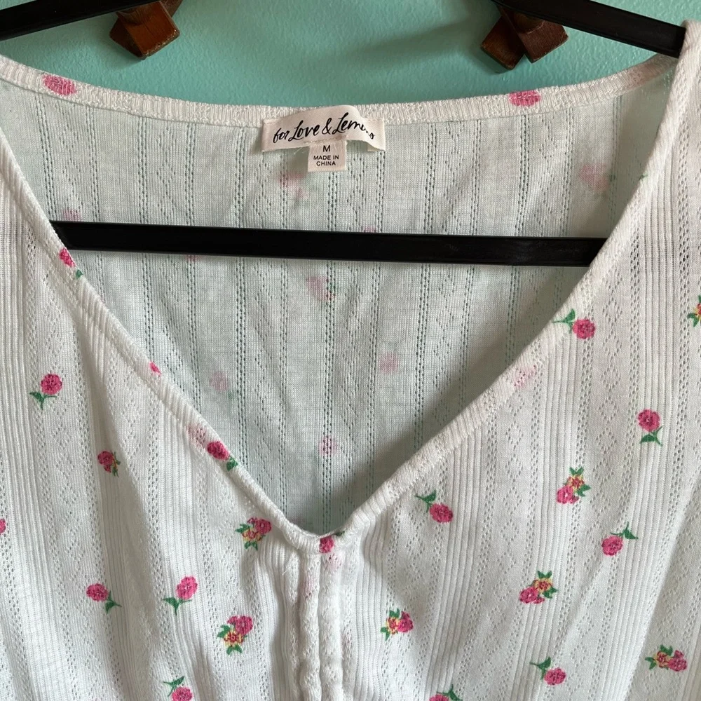 🆕 For Love & Lemons x Victoria’s Secret Blossom Pointelle Top - Picture 9 of 9